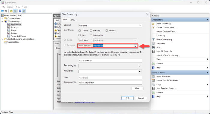 View events for MsiIInstaller