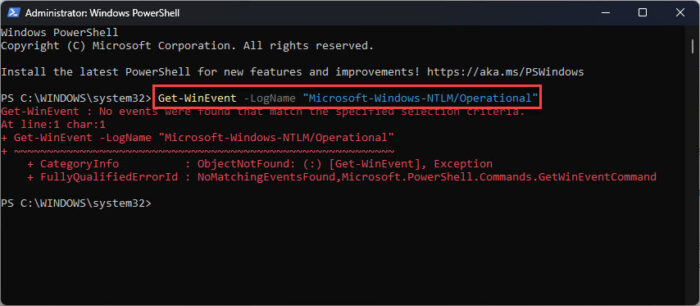 What Is NTLM Authentication And How To Monitor Or Block It 7 View NTLM logs from PowerShell