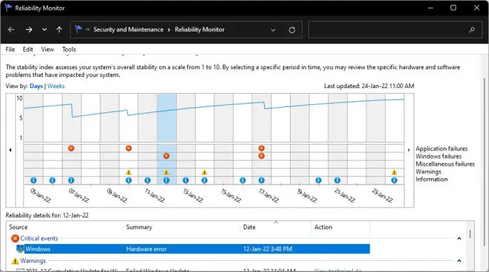 How to Find Out Why Your Windows PC Crashed or Hung 1 Windows Reliability Monitor