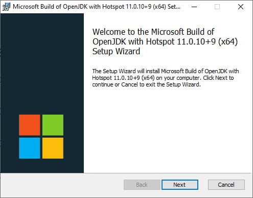 Download and Install OpenJDK 11 on Windows 10 1 wizard 1