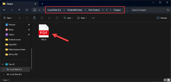 XPS file successfully converted to PDF