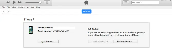 Device info of connected devices in iTunes