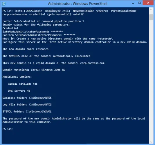 Install ADDSDomain Install ADDSDomain