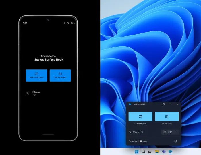 Windows 11 Will Now Let You Use Your Phone As Webcam - Here Is How To Set It Up 1 Camera controls when using Android device as webcam
