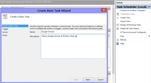 Task Scheduler in Windows 8
