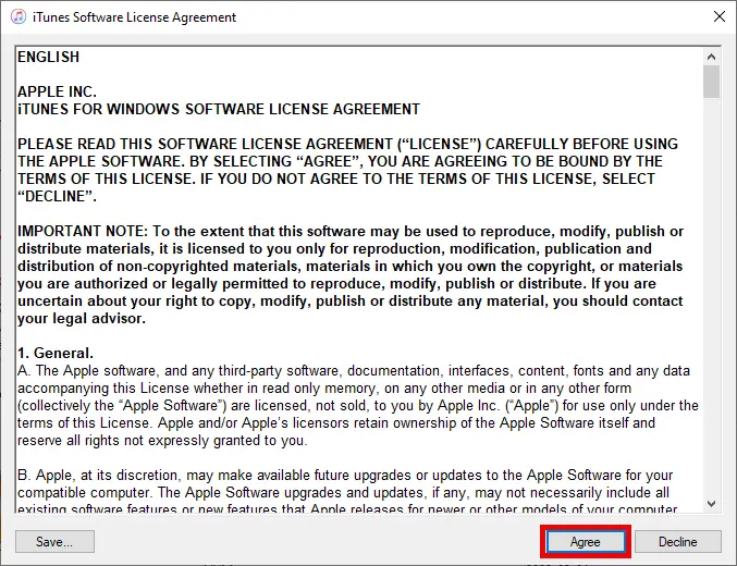 iTunes Software License Agreement