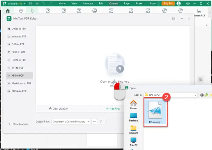 Select the XPS file