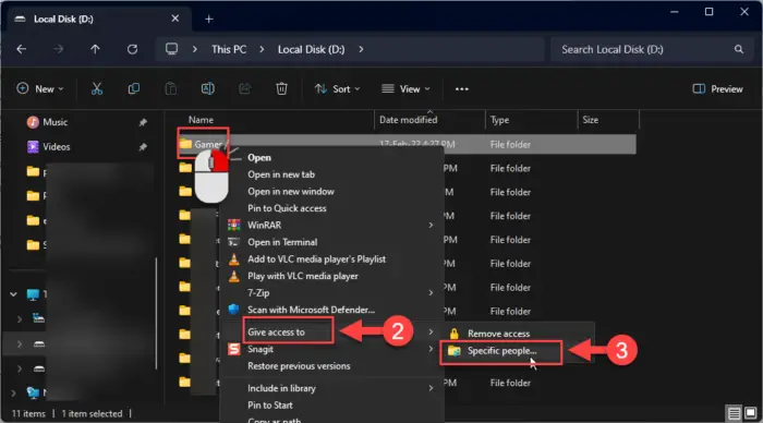 How To Share Files Over Network In Windows 11 12 Share folder through Give access to option