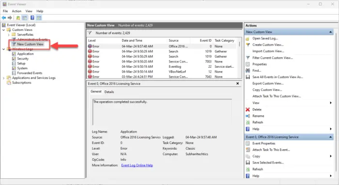 How To View Windows Crash And Error Logs 8 View event logs in custom category in Event Viewer